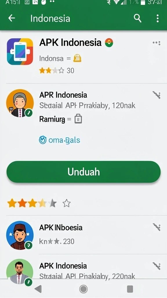 Cuplikan layar menu unduhan cuanwin untuk perangkat Android